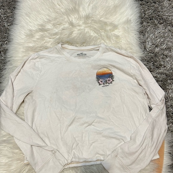 White Cropped Long Sleeve - Picture 2 of 2